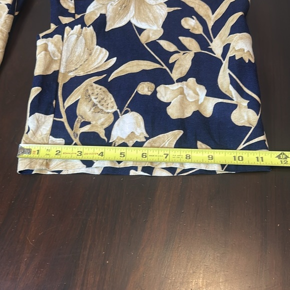 JOIE Linen Blend Wide Leg Flare Tropical Print Cropped Palazzo Pants Size 2 - Picture 7 of 11